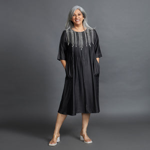 AAROHI Pintucked Tunic set - Black Silk (SOLD OUT)