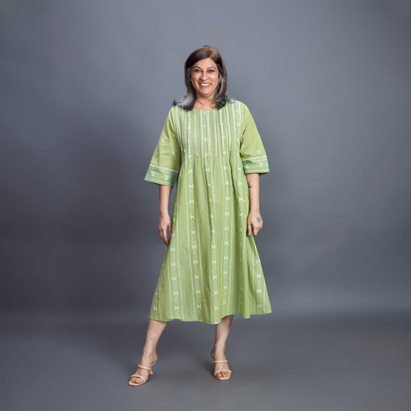 AAROHI Pin Tucked Tunic - Tender Green