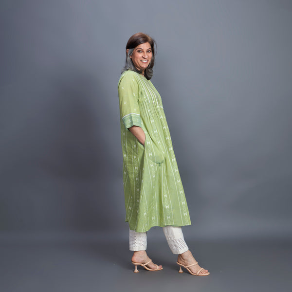 AAROHI Pin Tucked Tunic - Tender Green