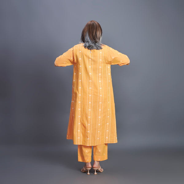 AAROHI Pin Tucked Tunic Set - Marigold