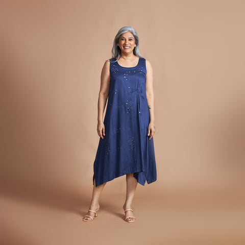 AKKI Midi Dress - Navy Blue