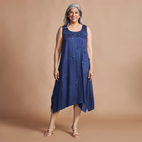 AKKI Midi Dress - Navy Blue