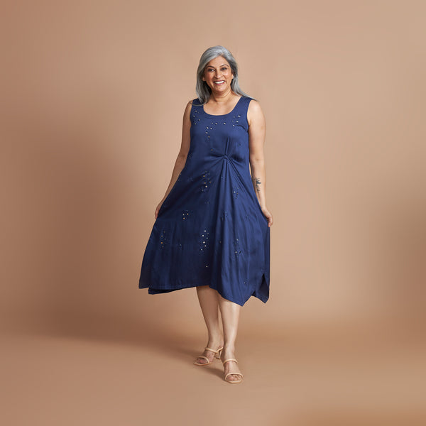 AKKI Midi Dress - Navy Blue