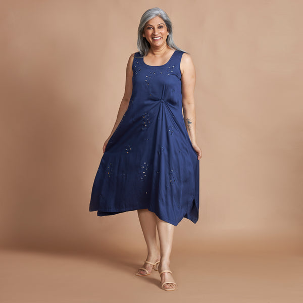 AKKI Midi Dress - Navy Blue