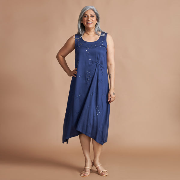 AKKI Midi Dress - Navy Blue