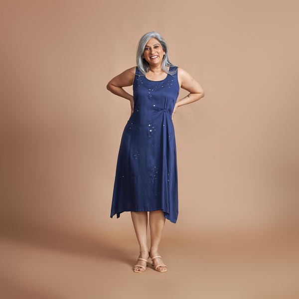 AKKI Midi Dress - Navy Blue