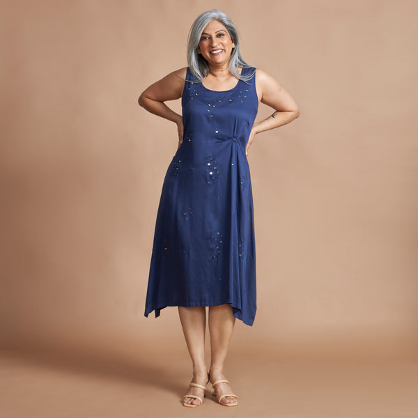 AKKI Midi Dress - Navy Blue