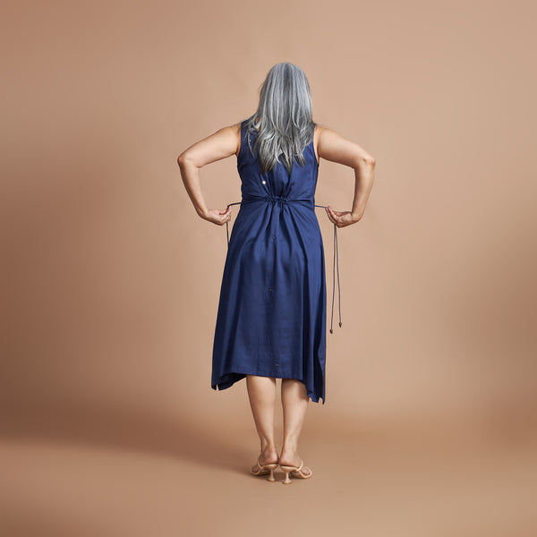 AKKI Midi Dress - Navy Blue
