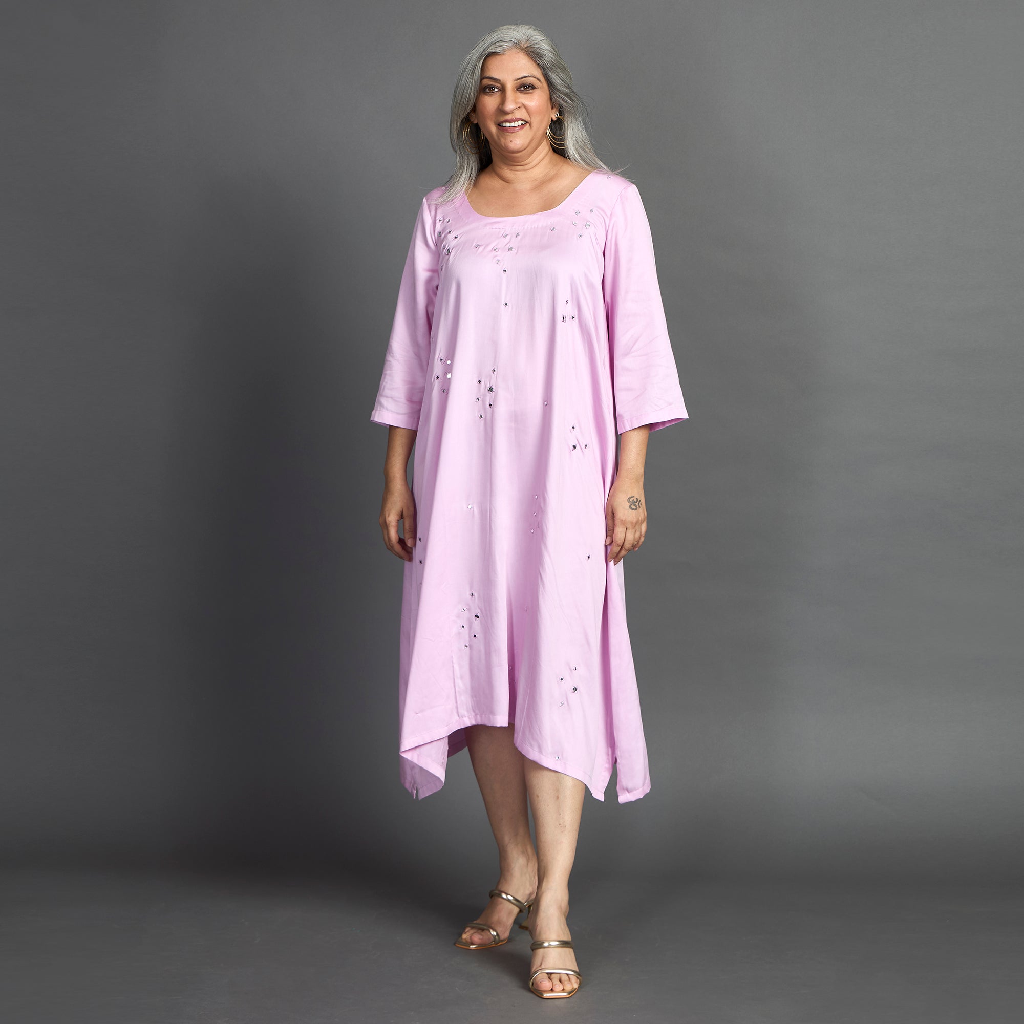 AKKI Midi Dress - Lilac Satin