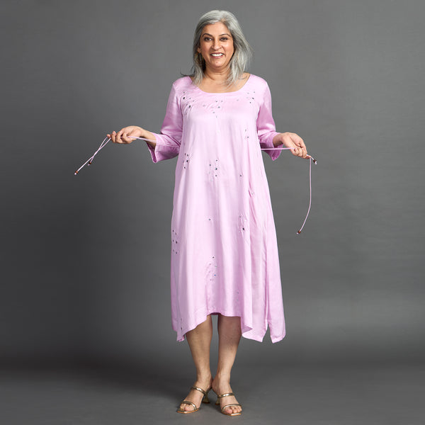 AKKI Midi Dress - Lilac Satin