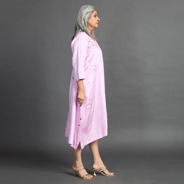 AKKI Midi Dress - Lilac Satin