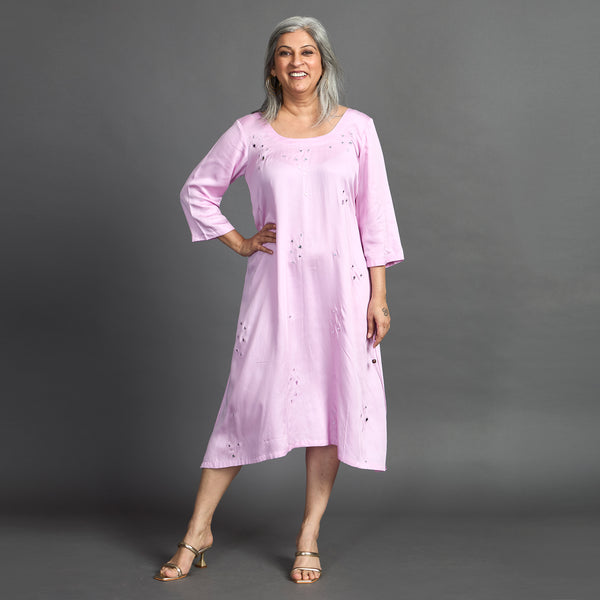 AKKI Midi Dress - Lilac Satin