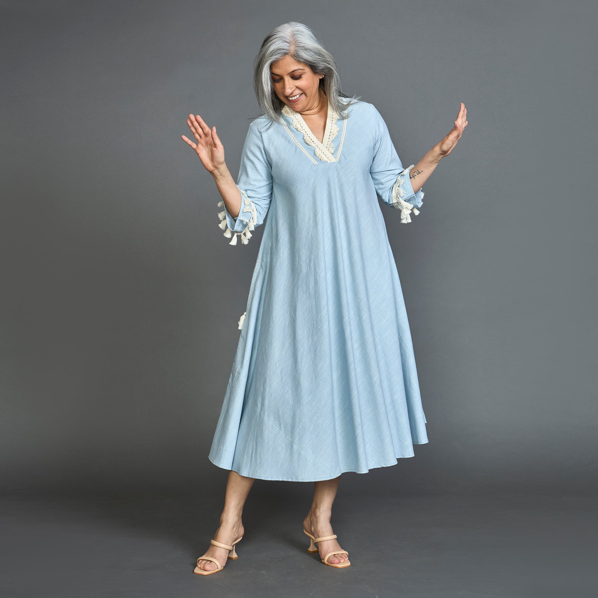 AMAL Bias Dress - Light Blue Chambray (SOLD OUT)