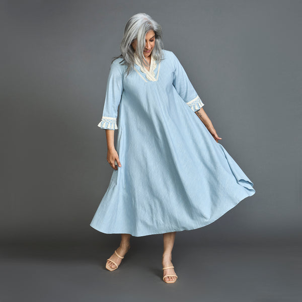 AMAL Bias Dress - Light Blue Chambray (SOLD OUT)
