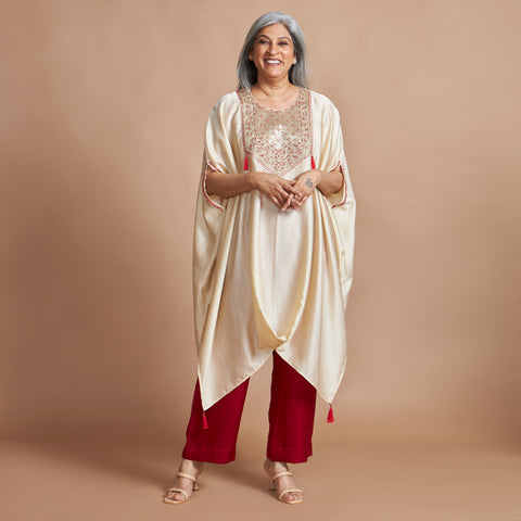ANANTA Kaftan Set - Ivory Red
