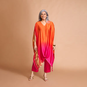 ANANTA Kaftan Set - Red Pink