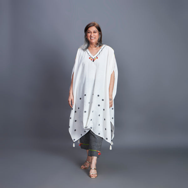 ANANTA Kaftan Set - Ivory Grey Dots (PROMO)