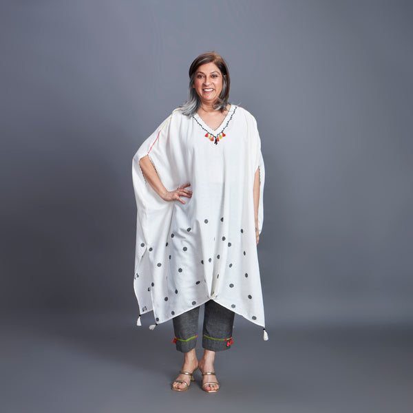 ANANTA Kaftan Set - Ivory Grey Dots (PROMO)