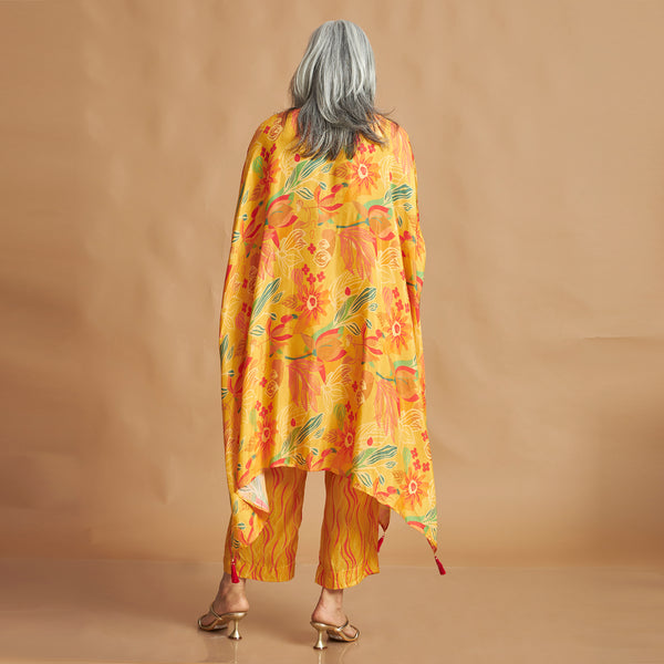 ANANTA Kaftan Set - Haldi Yellow Floral Print