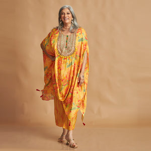 ANANTA Kaftan Set - Haldi Yellow Floral Print