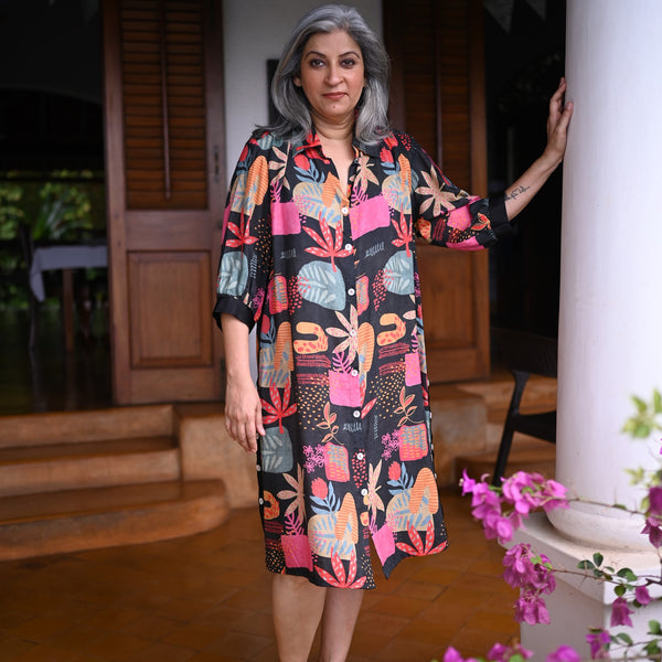 ANUSHKA Dress - Black Print