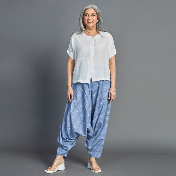 ANZU Dhoti Pants - Blue chambray cotton