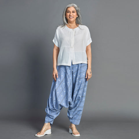 ANZU Dhoti Pants - Blue chambray cotton