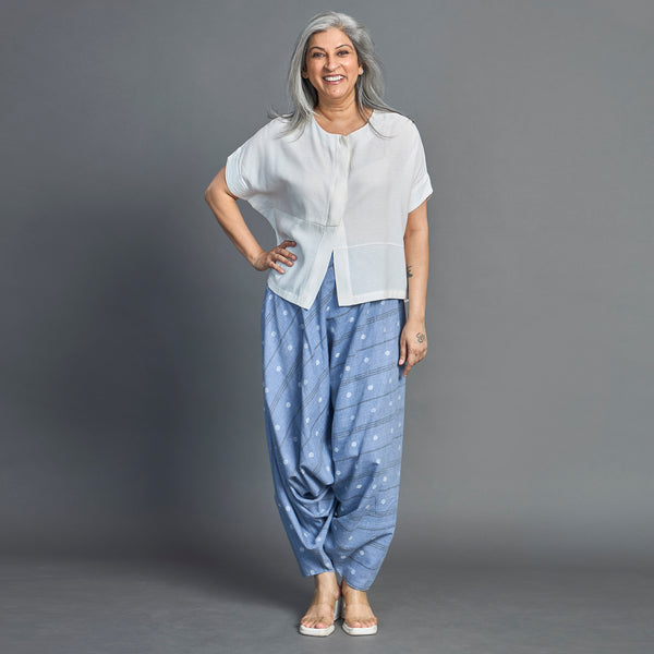 ANZU Dhoti Pants - Blue chambray cotton