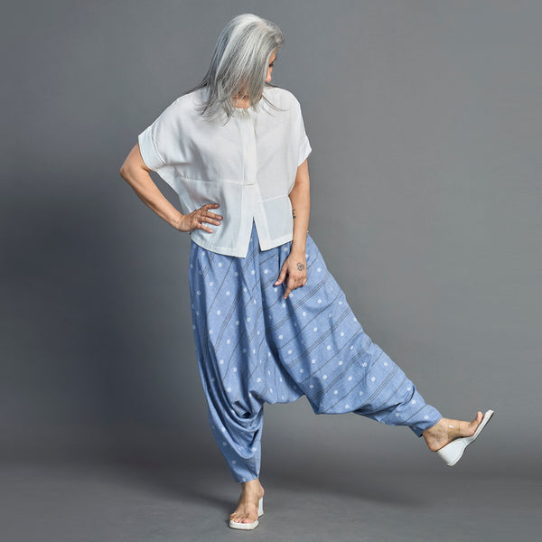 ANZU Dhoti Pants - Blue chambray cotton