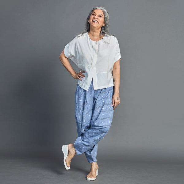 ANZU Dhoti Pants - Blue chambray cotton