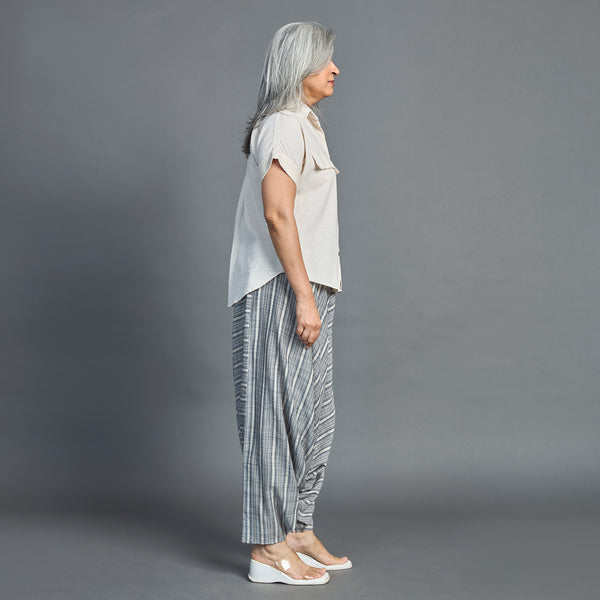 ANZU Dhoti Pants - Grey Beige stripes