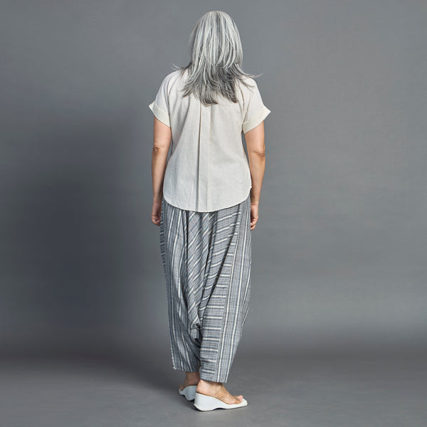 ANZU Dhoti Pants - Grey Beige stripes