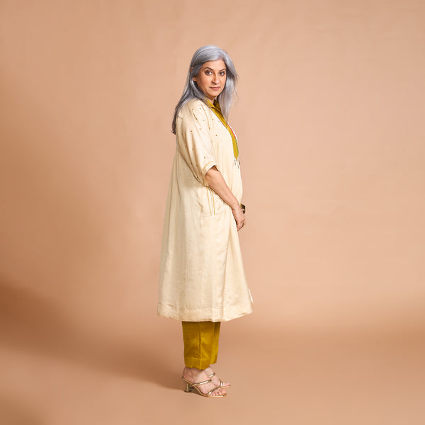 FALAK Tunic Set - Ivory & Yellow Ochre