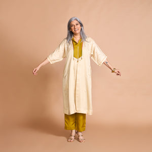 FALAK Tunic Set - Ivory & Yellow Ochre