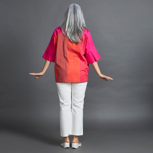 GIN Oversize shirt - Red PINK stripe (LAST PIECES)