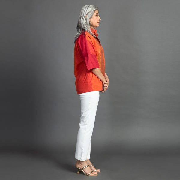 GIN Oversize shirt - Red Orange stripe (LAST PIECES)