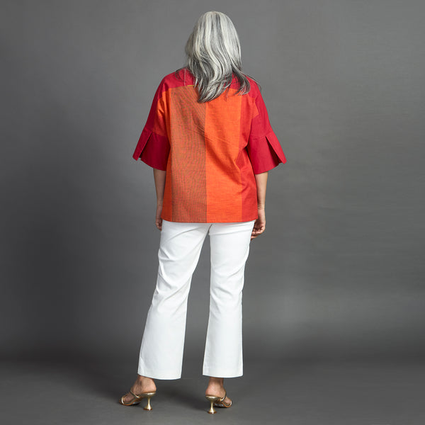 GIN Oversize shirt - Red Orange stripe (LAST PIECES)