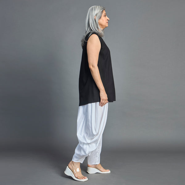 GORO Pants - White Cotton Satin