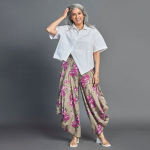 GORO Pants - Purple floral Linen