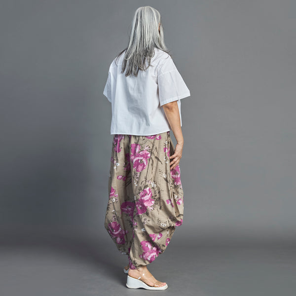 GORO Pants - Purple floral Linen