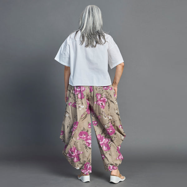 GORO Pants - Purple floral Linen