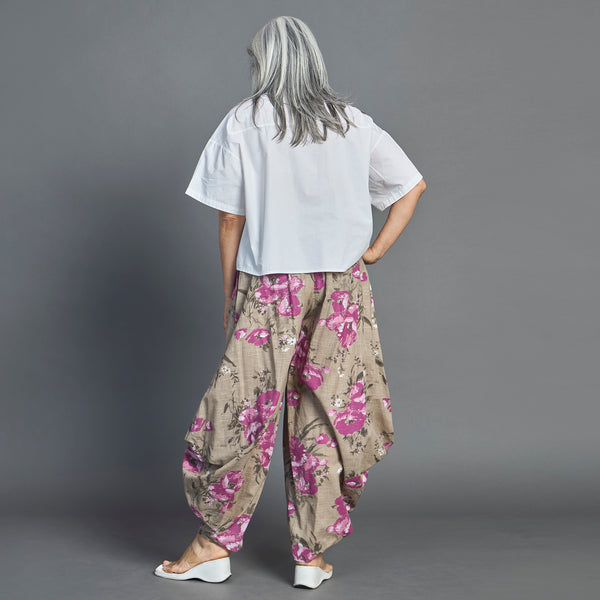 GORO Pants - Purple floral Linen