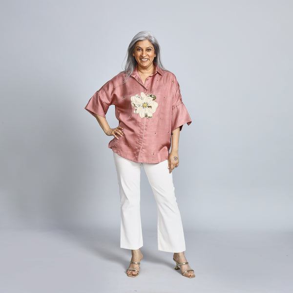 GIN Oversize Shirt - Pastel with Applique (SALE)