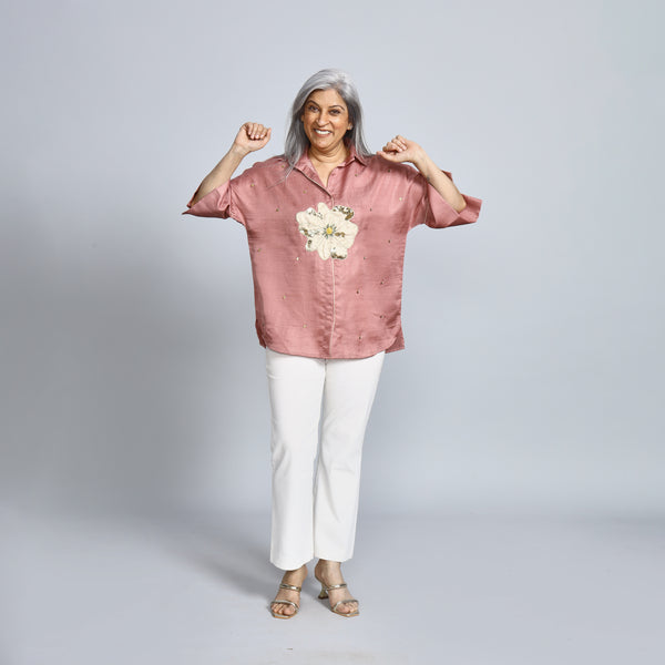 GIN Oversize Shirt - Pastel with Applique (SALE)