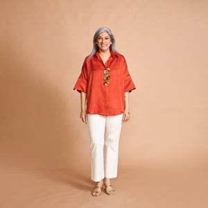 GIN Oversize Shirt - Burnt Orange