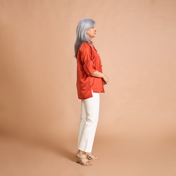 GIN Oversize Shirt - Burnt Orange