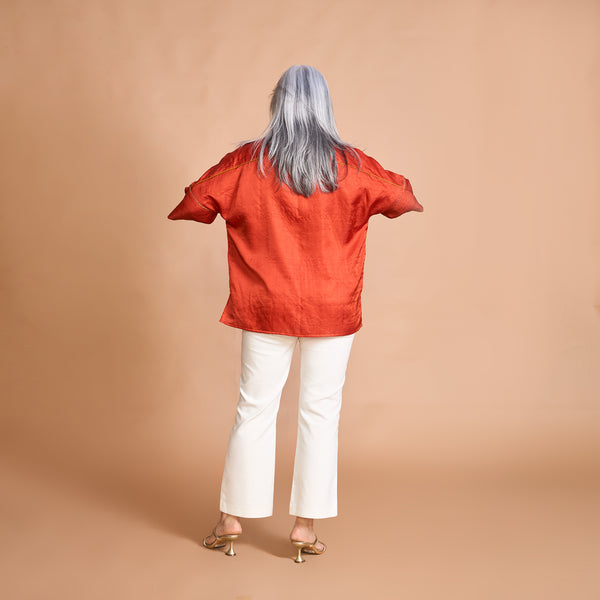 GIN Oversize Shirt - Burnt Orange