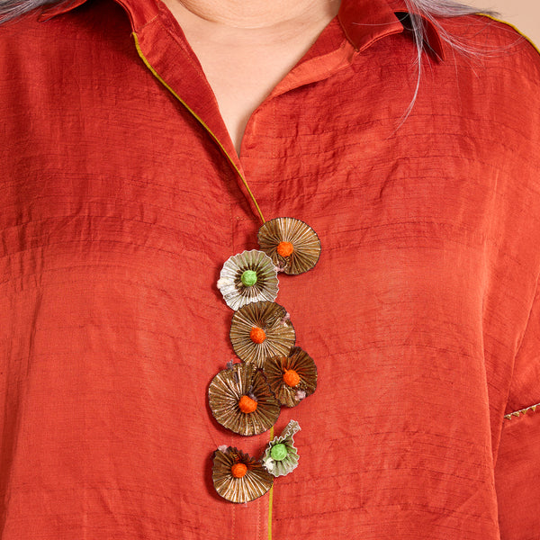 GIN Oversize Shirt - Burnt Orange