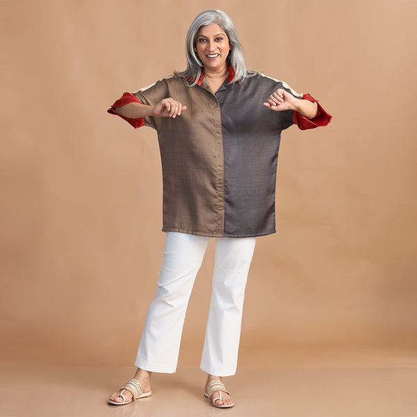 GIN Oversize Shirt - Charcoal