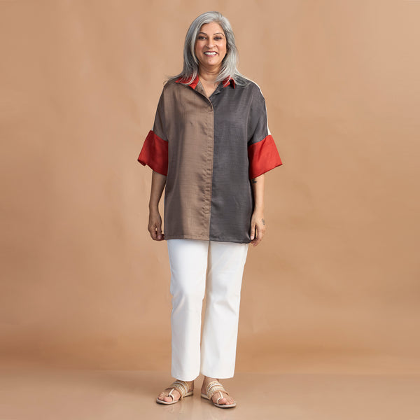 GIN Oversize Shirt - Charcoal